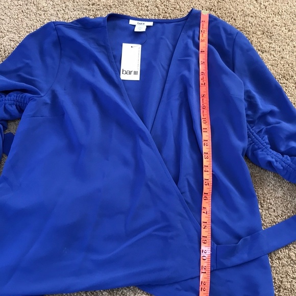 NWT! Bar lll medium conalt blue wrap blouse - Picture 6 of 8
